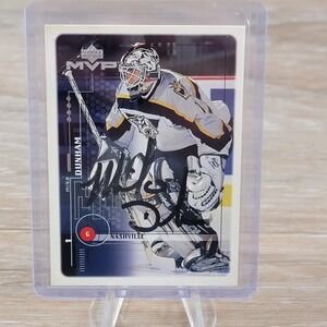 Mike Dunham Autographed 1999 Upper Deck MVP Nashville Predators Hockey Card